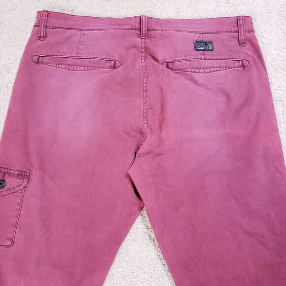 PRPS Jeans Men 33 (34x32) Red Savoy Bowman Tapered Cargo Pant Streetwear Hip Hop - Picture 5 of 12